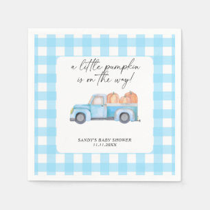 Serviette En Papier Fête de Bébé Camion Bleu Un Petit Citrouille Autom