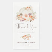 Serviette En Papier Fête de Bébé Citrouille d'Automne Blush Abricot Fl (Devant)