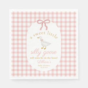 Serviette En Papier Fête de bébé Cottage Fille Rose Gingham Petite Oie