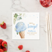 Serviette En Papier Fête de Bébé Crème Glacée Bleue (En situation)