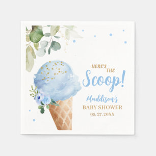 Serviette En Papier Fête de Bébé Crème Glacée Bleue