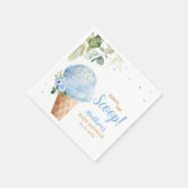Serviette En Papier Fête de Bébé Crème Glacée Bleue (Coin)