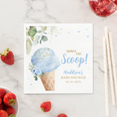 Serviette En Papier Fête de Bébé Crème Glacée Bleue (En situation)