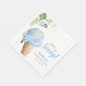 Serviette En Papier Fête de Bébé Crème Glacée Bleue (Coin)