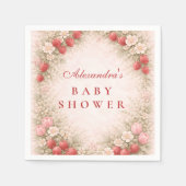 Serviette En Papier Fête de Bébé Douce Fraise (Devant)