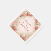 Serviette En Papier Fête de Bébé Douce Fraise (Coin)