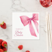 Serviette En Papier Fête de bébé fille à ruban rose (En situation)