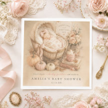 Fête de bébé fille automnale vintage Spice Pumpkin