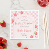 Serviette En Papier Fête de Bébé Fille Douce Fraise Sucrée (En situation)