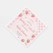 Serviette En Papier Fête de Bébé Fille Douce Fraise Sucrée (Coin)