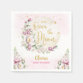 Serviette En Papier Fête de bébé Fleur de Lune Rose (Devant)