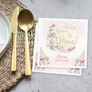 Serviette En Papier Fête de bébé Fleur de Lune Rose