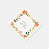 Serviette En Papier Fête de bébé Fleur de Souci Gingham 016 (Coin)