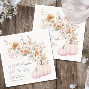 Serviette En Papier Fête de Bébé Fleur Sauvage Citrouille Rose