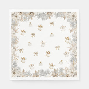 Serviette En Papier Fête de bébé Fleurs d'Anges d'Hiver