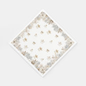 Serviette En Papier Fête de bébé Fleurs d'Anges d'Hiver (Coin)