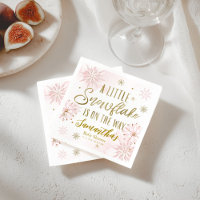 Fête de bébé Flocon de neige en or rose Hiver