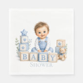 Serviette En Papier Fête de Bébé Garçon (Devant)