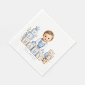 Serviette En Papier Fête de Bébé Garçon (Coin)