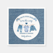 Fête de bébé garçon en bleu jeans