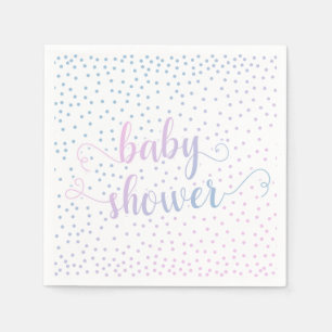 Serviette En Papier Fête de Bébé Genre Neutre Confettis Rose Bleu