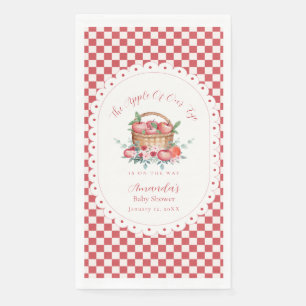 Serviette En Papier Fête de bébé Gingham Rouge Automne Récolte de Ferm