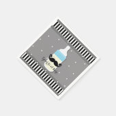 Serviette En Papier Fête de bébé moderne bouteille et moustache (Coin)