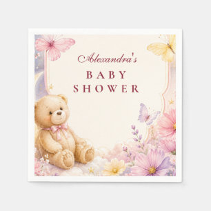 Serviette En Papier Fête de Bébé Ours Lunaire Céleste