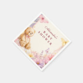 Serviette En Papier Fête de Bébé Ours Lunaire Céleste (Coin)