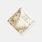 Serviette En Papier Fête de Bébé Ourson Rustique Intemporel (Coin)