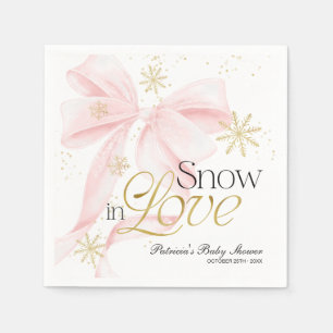 Serviette En Papier Fête de bébé personnalisée « Neige en amour » avec