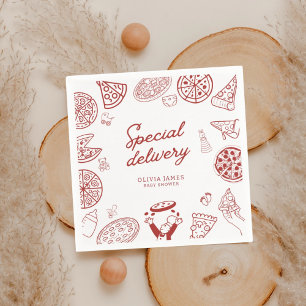 Serviette En Papier Fête de bébé pizza spéciale drôle