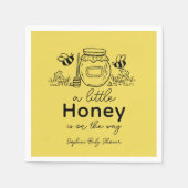 Serviette En Papier Fête de bébé pot de miel dessiné à la main abeille (Devant)
