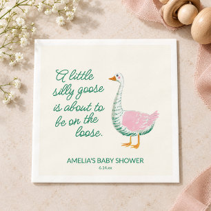 Serviette En Papier Fête de Bébé Rose Vert Canard Farfelu