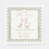 Serviette En Papier Fête de bébé Silly Goose Gingham Duck (Devant)