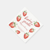Serviette En Papier Fête de Bébé Sucrée aux Fraises (Coin)