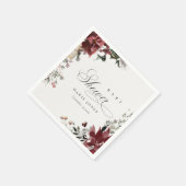 Serviette En Papier Fête de bébé thème feuillage festif hiver sombre (Coin)