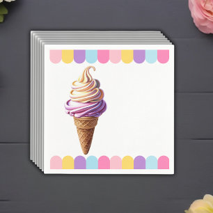 Serviette En Papier Fête de bébé thème glace pastel colorée