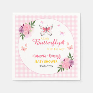 Serviette En Papier Fête de Bébé Une Petite Papillon Est En Route Baby