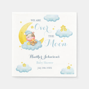 Serviette En Papier Fête de Bébé Vache Garçon Au-Delà de la Lune