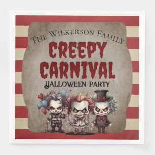 Serviette En Papier Fête de Carnaval d'Halloween Clowns Effrayants