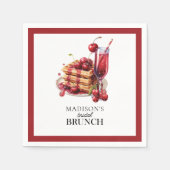 Serviette En Papier Fête de cerise de Brunch nuptiale personnalisée (Devant)