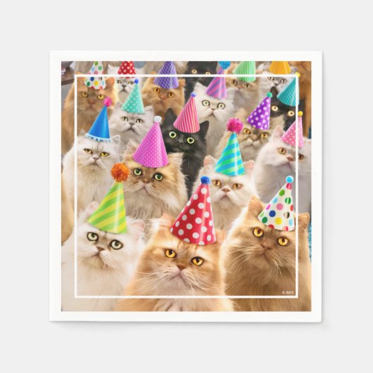 Serviette En Papier Fête de chats (Devant)