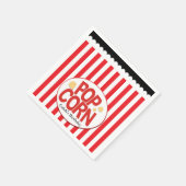 Serviette En Papier Fête de cinéma rayée rouge et blanc Popcorn (Coin)