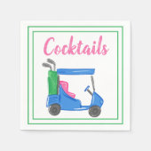 Serviette En Papier Fête de cocktail avec un chariot de golf bleu Prép (Devant)