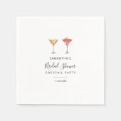 Serviette En Papier Fête de Cocktail de Mariage Moderne (Devant)