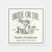 Serviette En Papier Fête De Cocktail De Mariée Ou De Mort Sur Mesure (Devant)
