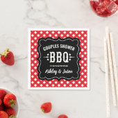 Serviette En Papier Fête de couples BBQ Gingham Rouge Rustique (En situation)