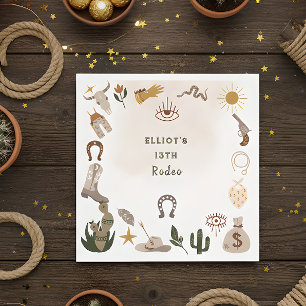 Serviette En Papier Fête de cow-boy du rodéo Wild West