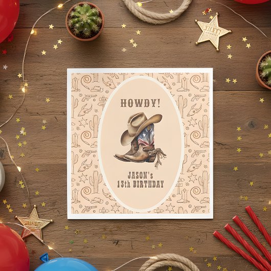 Serviette En Papier Fête de cowboy Wild West